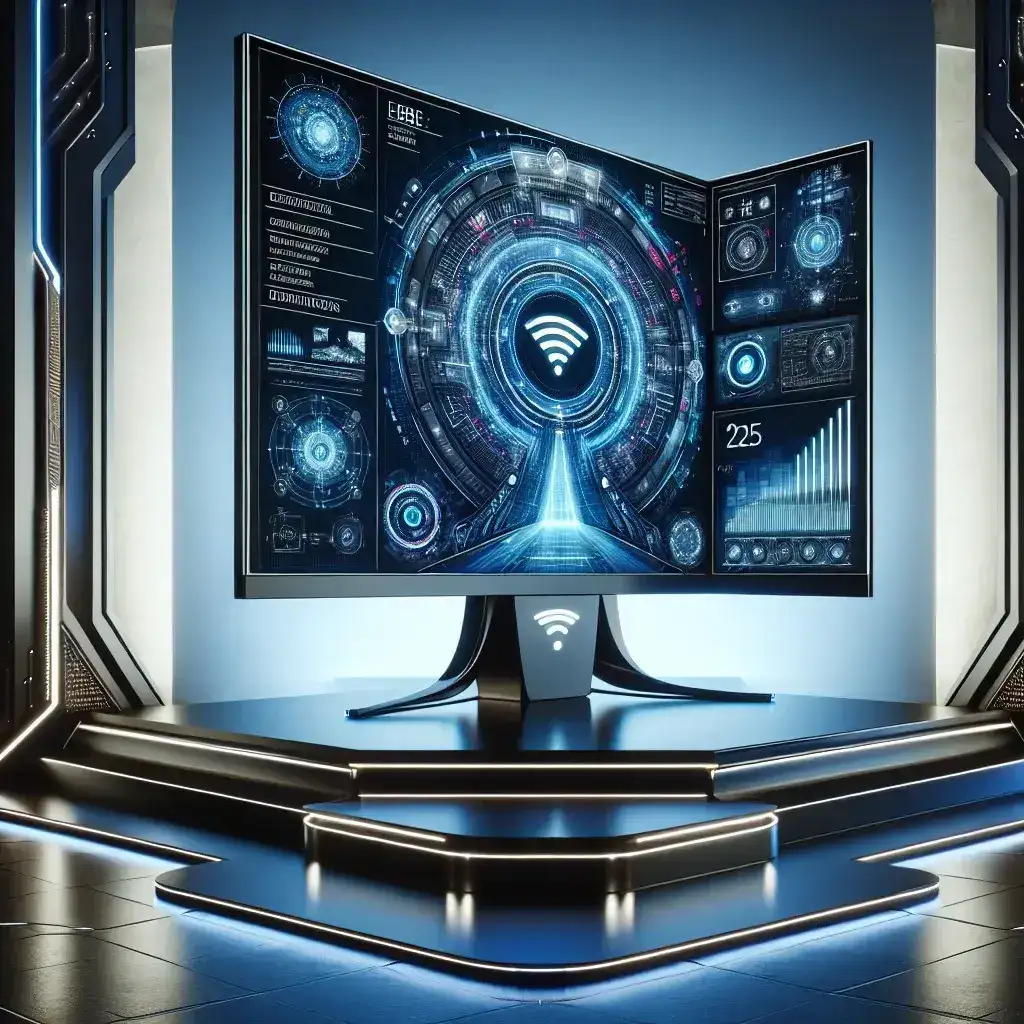 "Samsung Odyssey Neo G9 2025 gaming monitor showcased with innovative Wi-Fi display technology, highlighting its sleek design and advanced features for immersive gaming experiences."